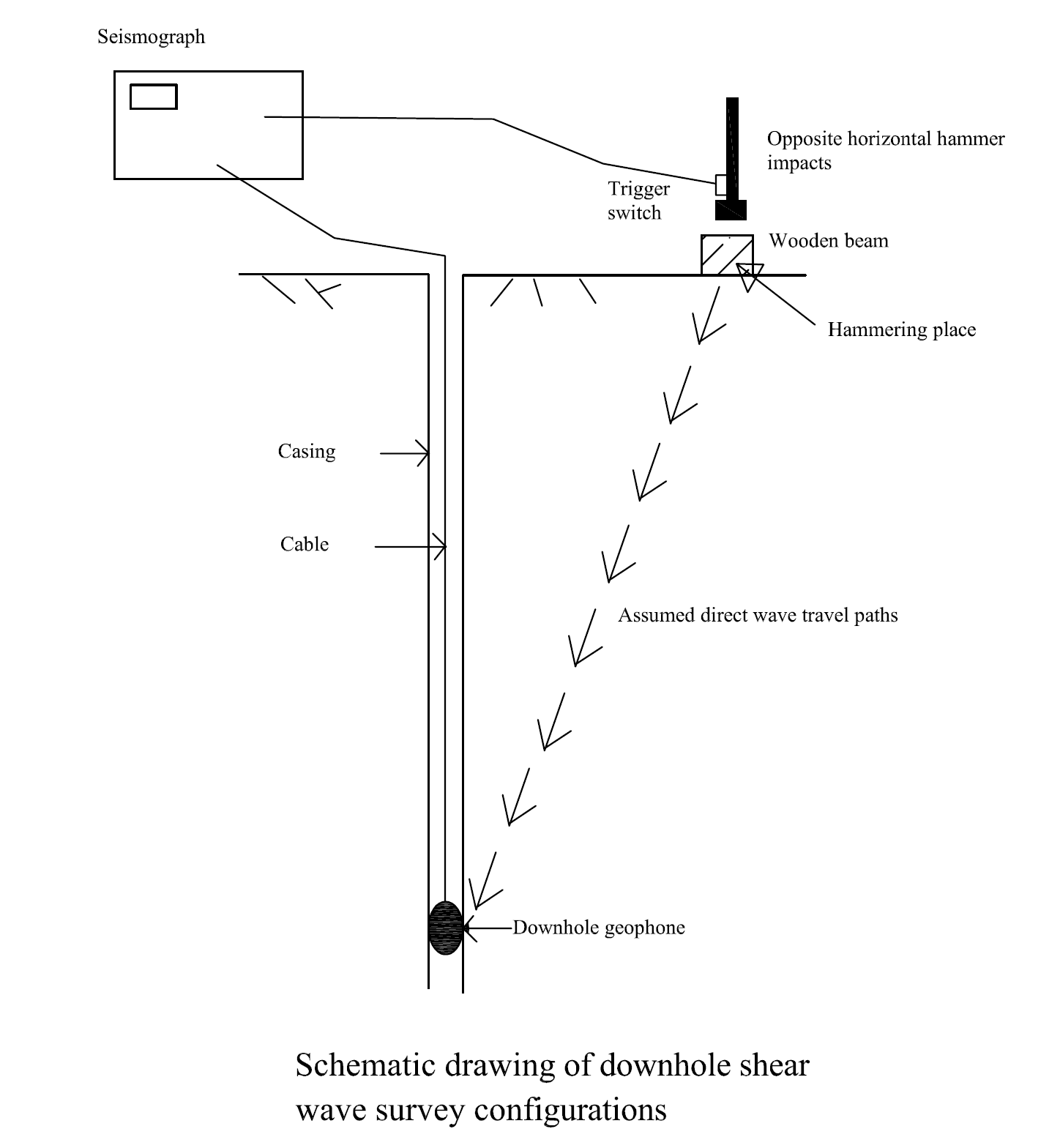 Illustration of Downhole Seismic Survey